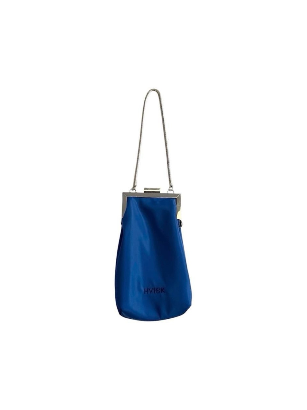 HVISK Blue Nylon Evening Clutch with Chain Strap